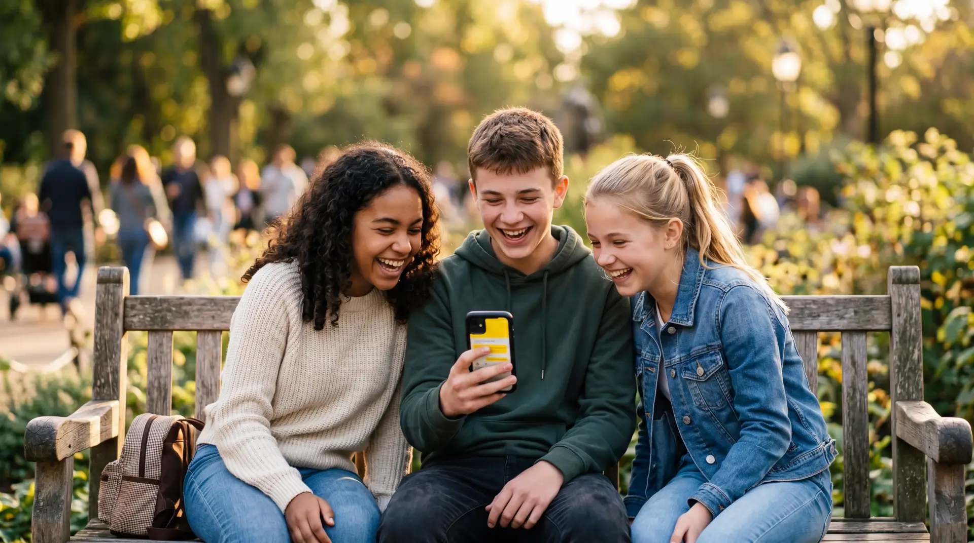 A teen using Snapchat, with the app interface visible on the phone screen.